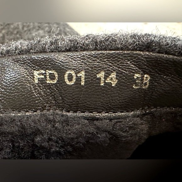 Designer Christian Dior CD Gray Suede &‎ Wool Tall Knee High Wedge Boots - Picture 12 of 16